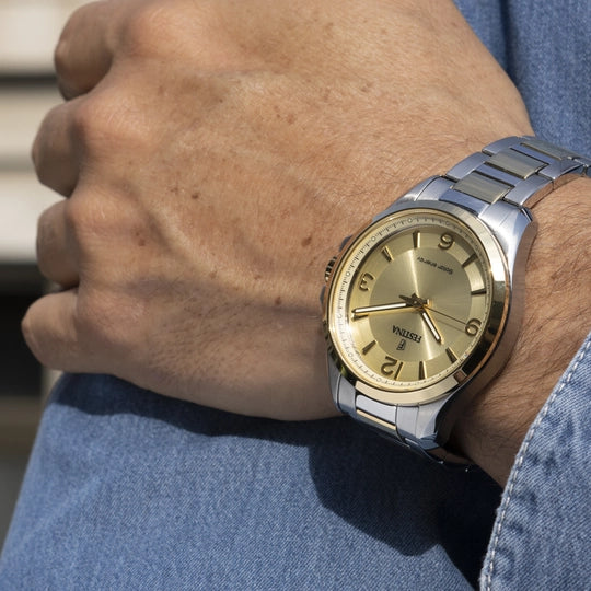 Festina Solar Energy Gold Dial Stainless Steel 316L Men's Watch F20657/2