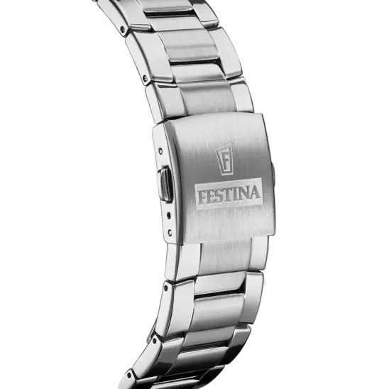 Festina Men's Classic Chronograph Watch with Black Dial and Stainless Steel Band F20463/4