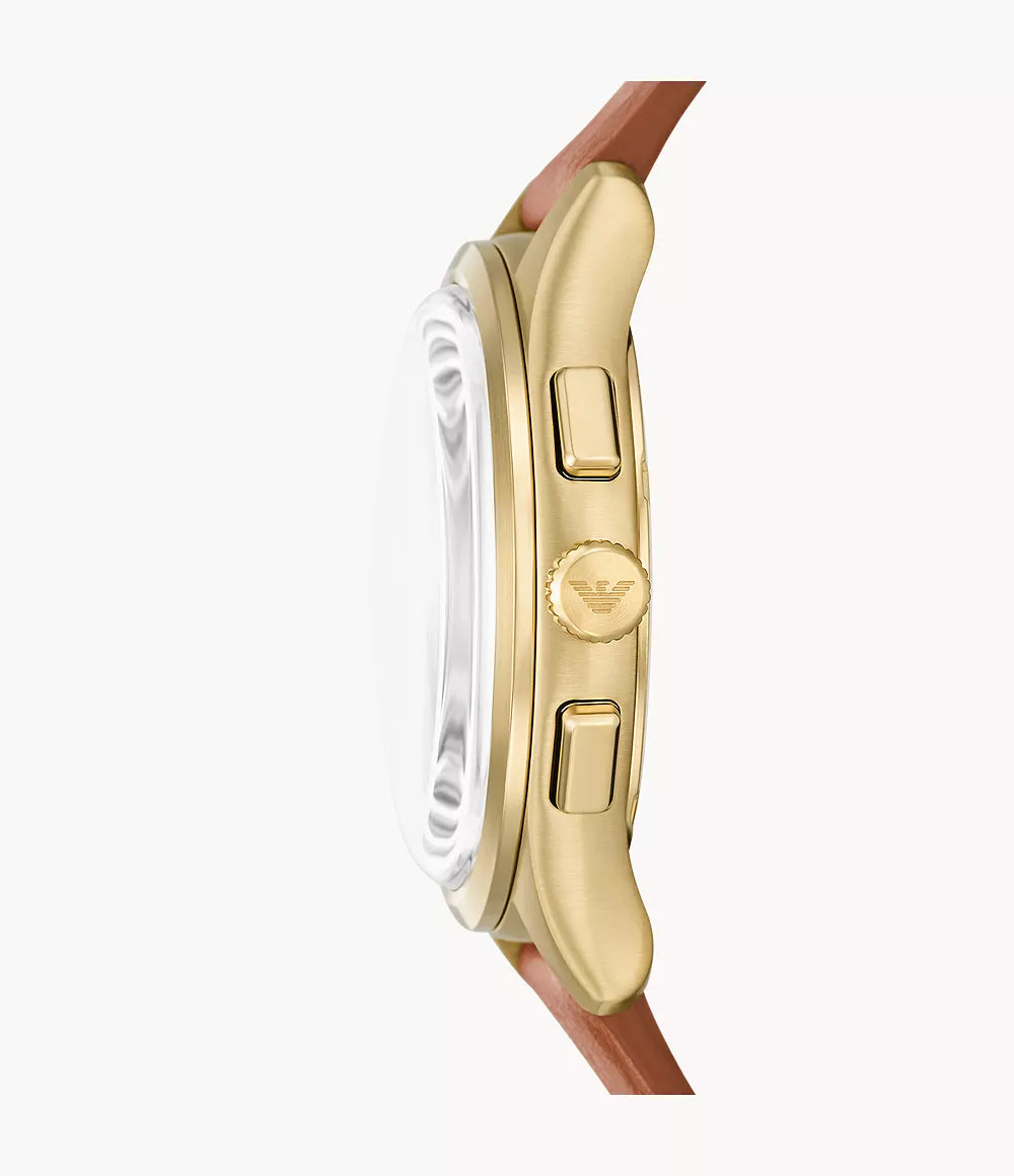 Emporio Armani Chronograph Brown Leather Watch AR11714