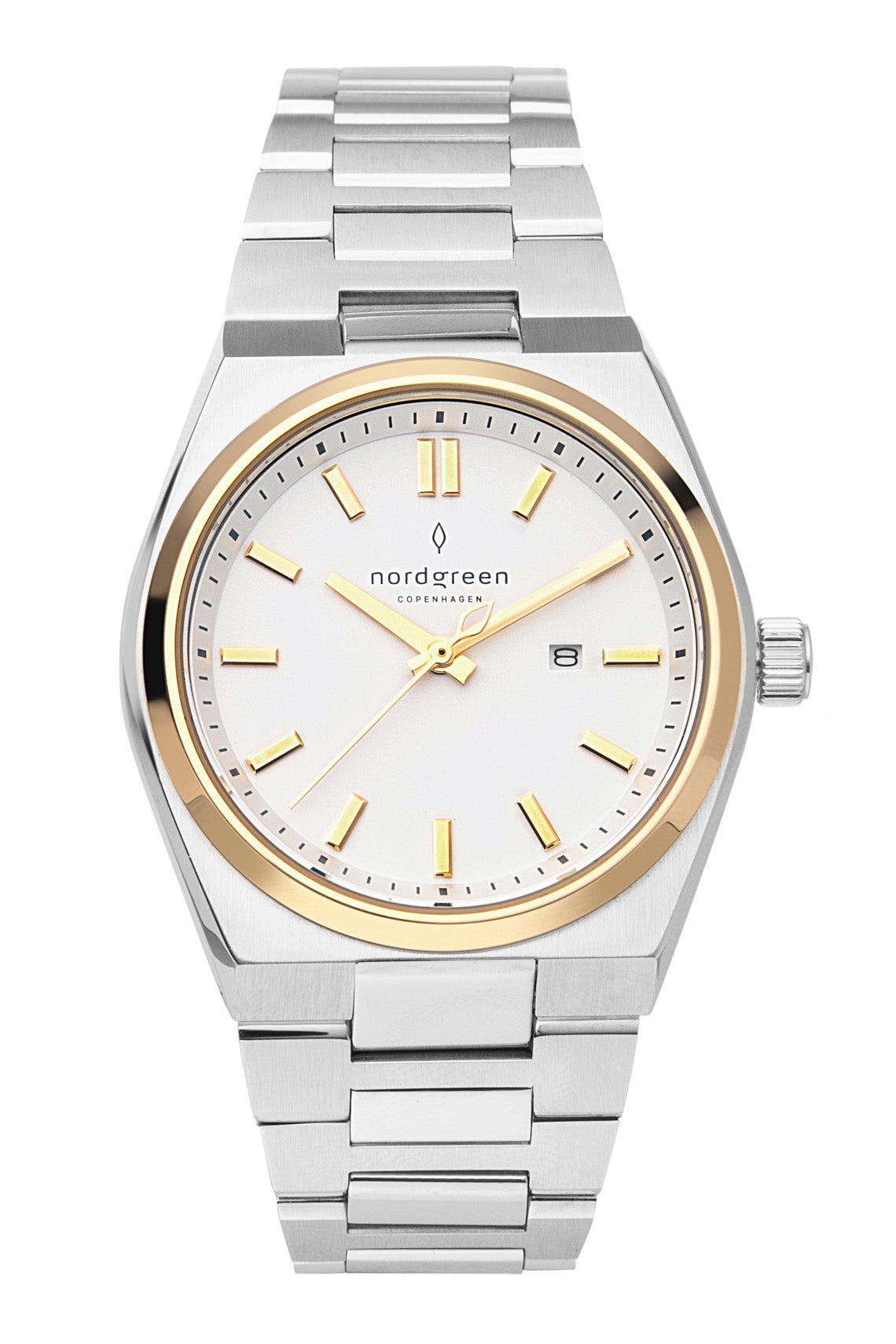 Nordgreen Succession 35mm White Dial Two Tone Stainless Steel Strap Watch