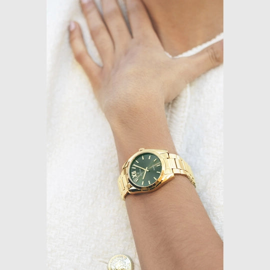 Festina Women's Elegance & Functionality Green Dial Watch with 316L Stainless Steel Strap F20640/4