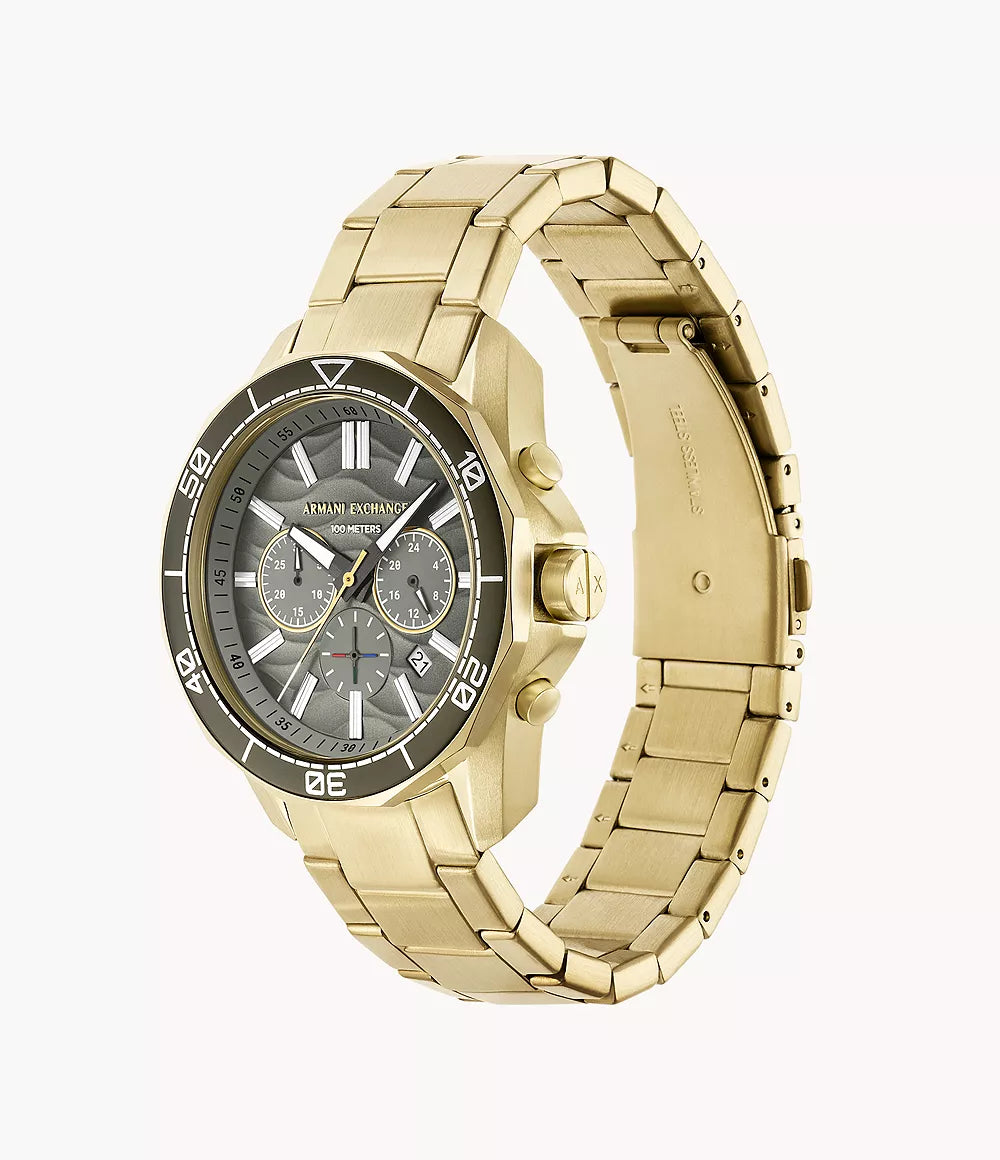 Armani Exchange Chronograph Gold Stainless Steel Watch AX1970