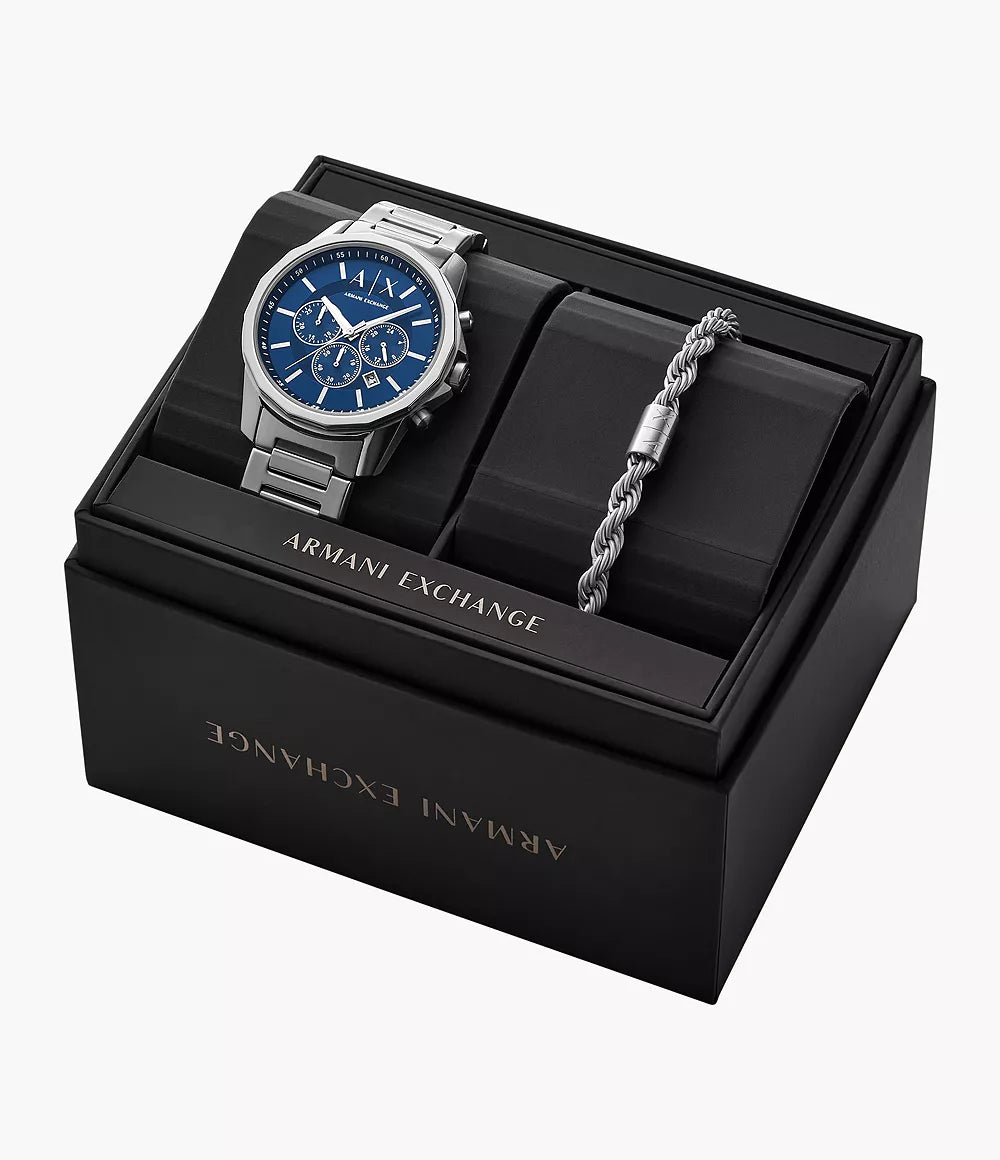 Armani Exchange Chronograph Stainless Steel Watch AX7176SET