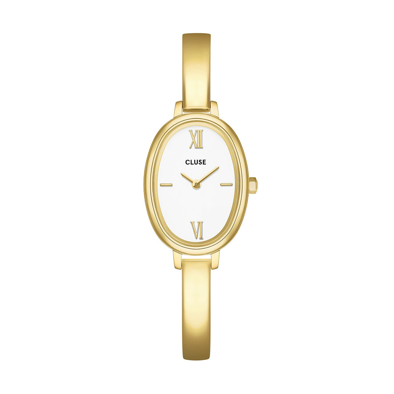 CLUSE L'Ovale Stainless Steel White Dial Gold Band Women's Watch CW16101