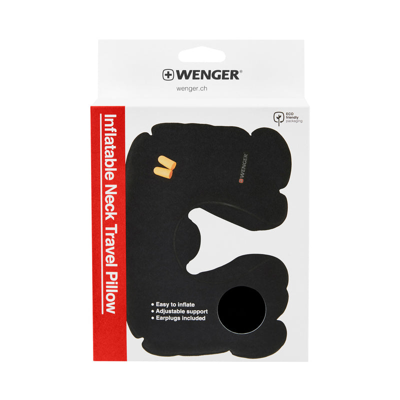 Wenger Inflatable Neck Travel Pillow with Earplugs 611885