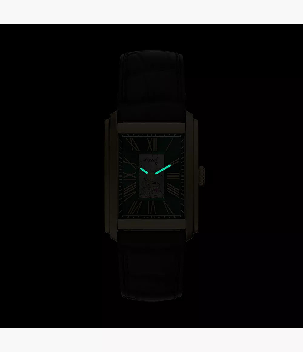 Fossil Carraway Automatic Brown Croco Leather Watch ME3271