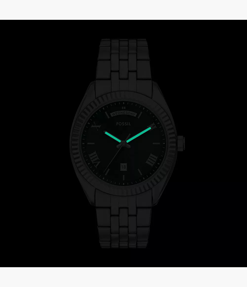 Fossil Campbell Three-Hand Day-Date Stainless Steel Watch FS6139