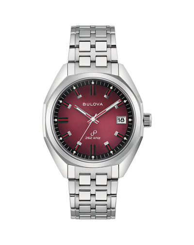 Bulova Classic Jet Star Stainless Steel Red Dial Watch 96B401