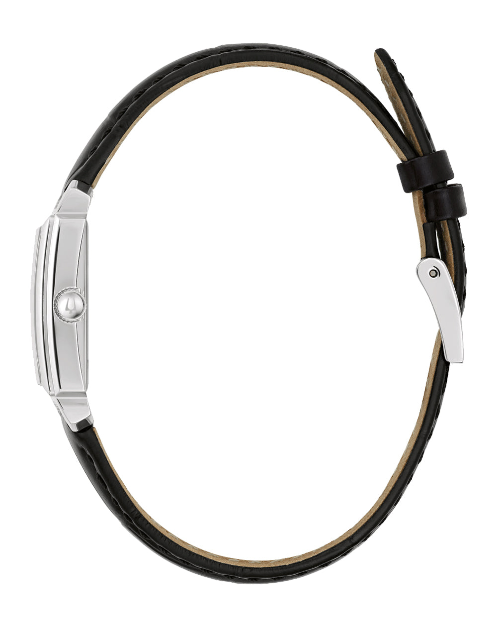 Bulova Sutton Mother of Pearl Dial Black Leather Strap Watch 96L330