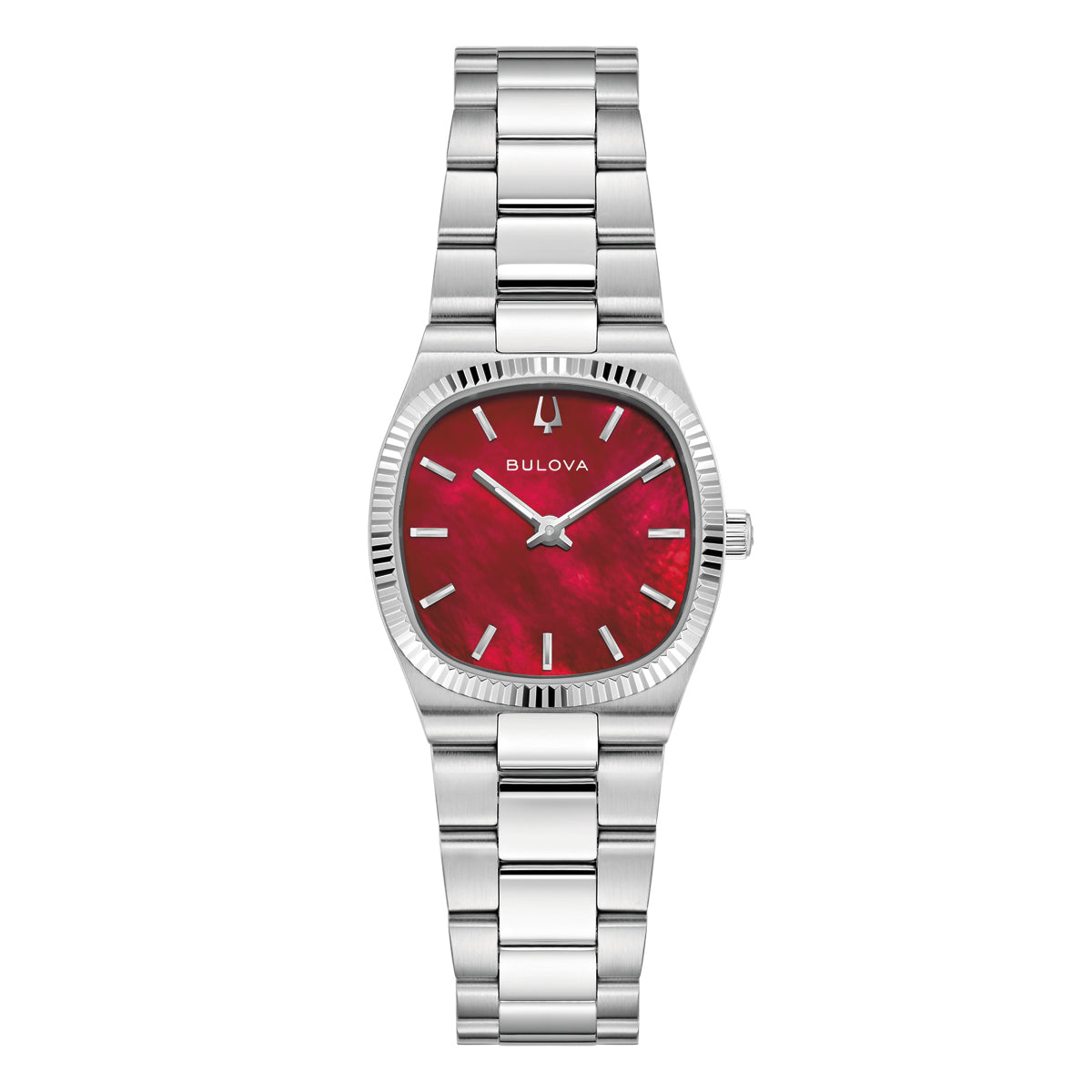Bulova Super Seville Mini Red Dial Stainless Steel Watch 96L354