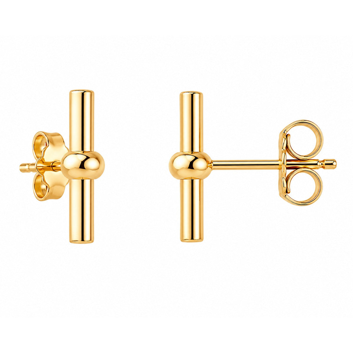 Fine Gold 9K Yellow Gold Bar Studs 9YE8109 9YE8109 front packshot