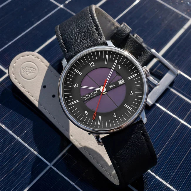 Mondaine Doppio Solar Skeleton Vegan Leather 41mm Watch MLE.41921.LBV