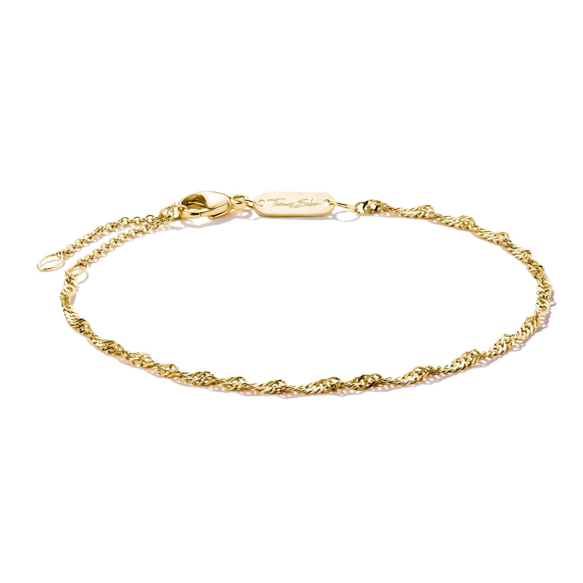 Thomas Sabo Gold-Tone Stainless Steel Singapore Bracelet 1.7mm TA2208SY-19 TA2208SY-19 front packshot