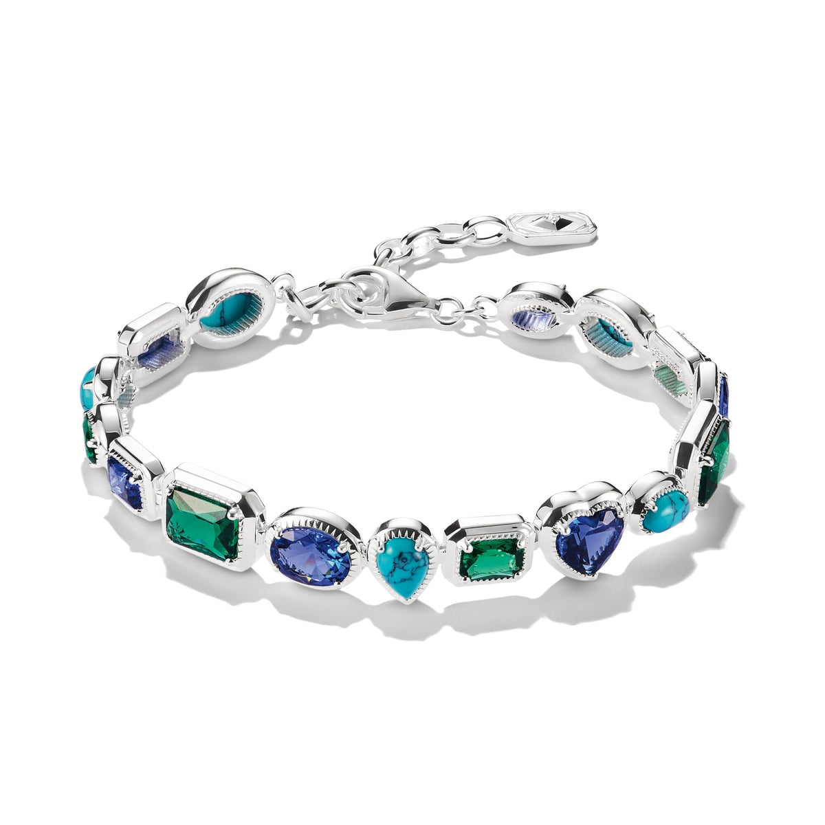 Thomas Sabo Bracelet with Blue-Green Stones Silver