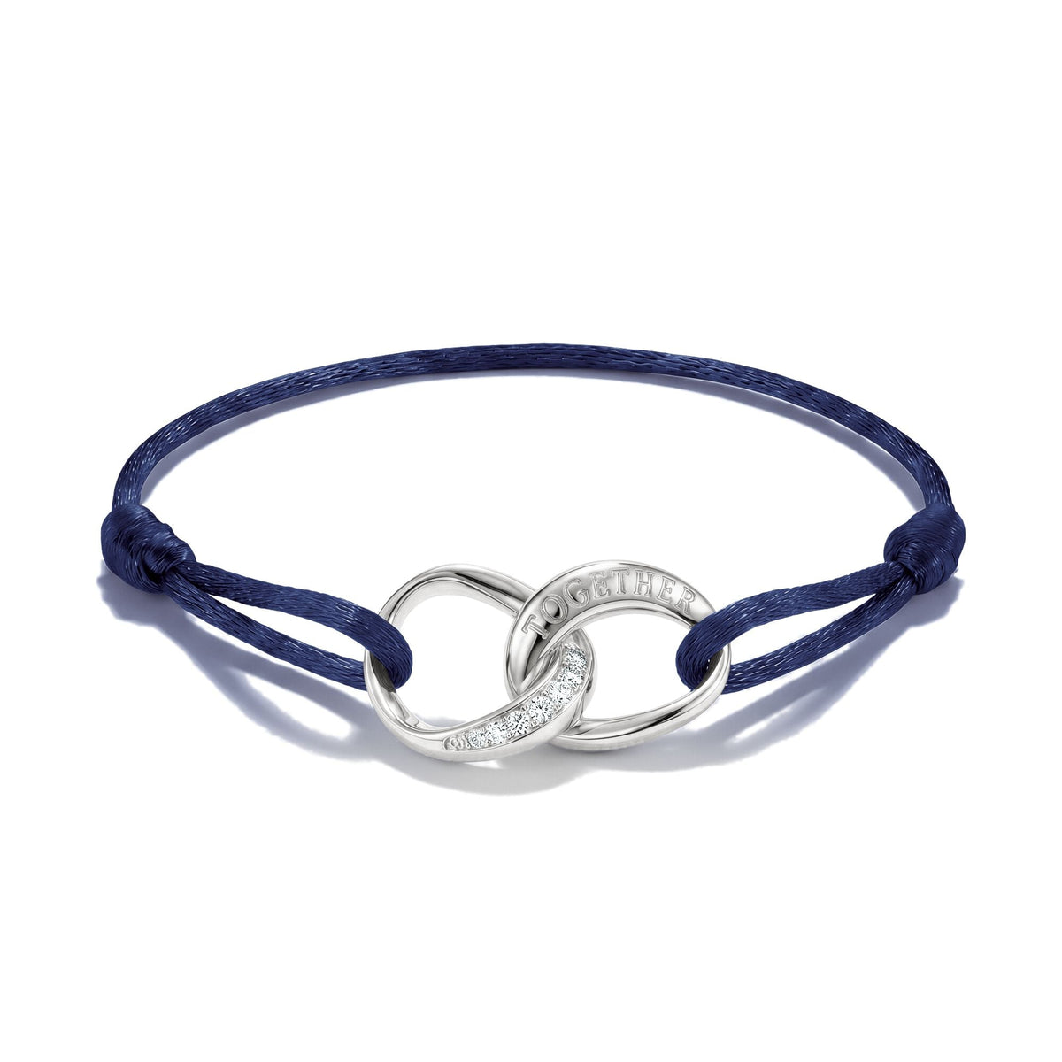 Thomas Sabo Textile bracelet Together dark blue with zirconia