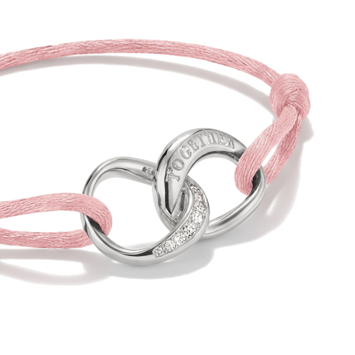 Thomas Sabo Textile bracelet Together pink with zirconia TA2236PI