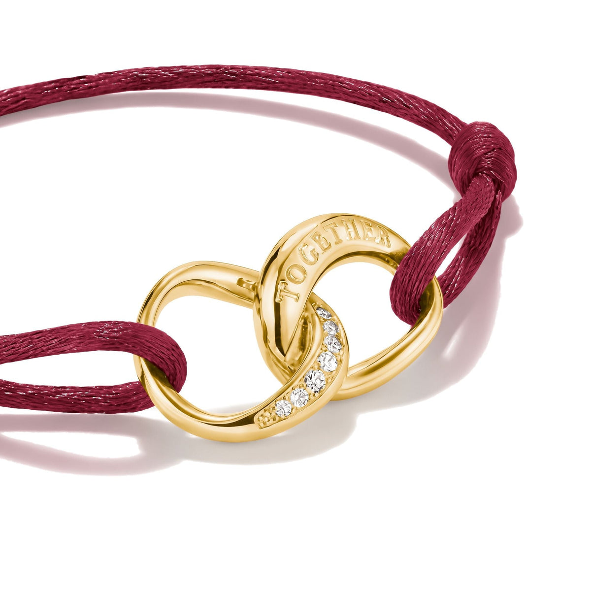 Thomas Sabo Textile bracelet Together red with zirconia TA2236MREY