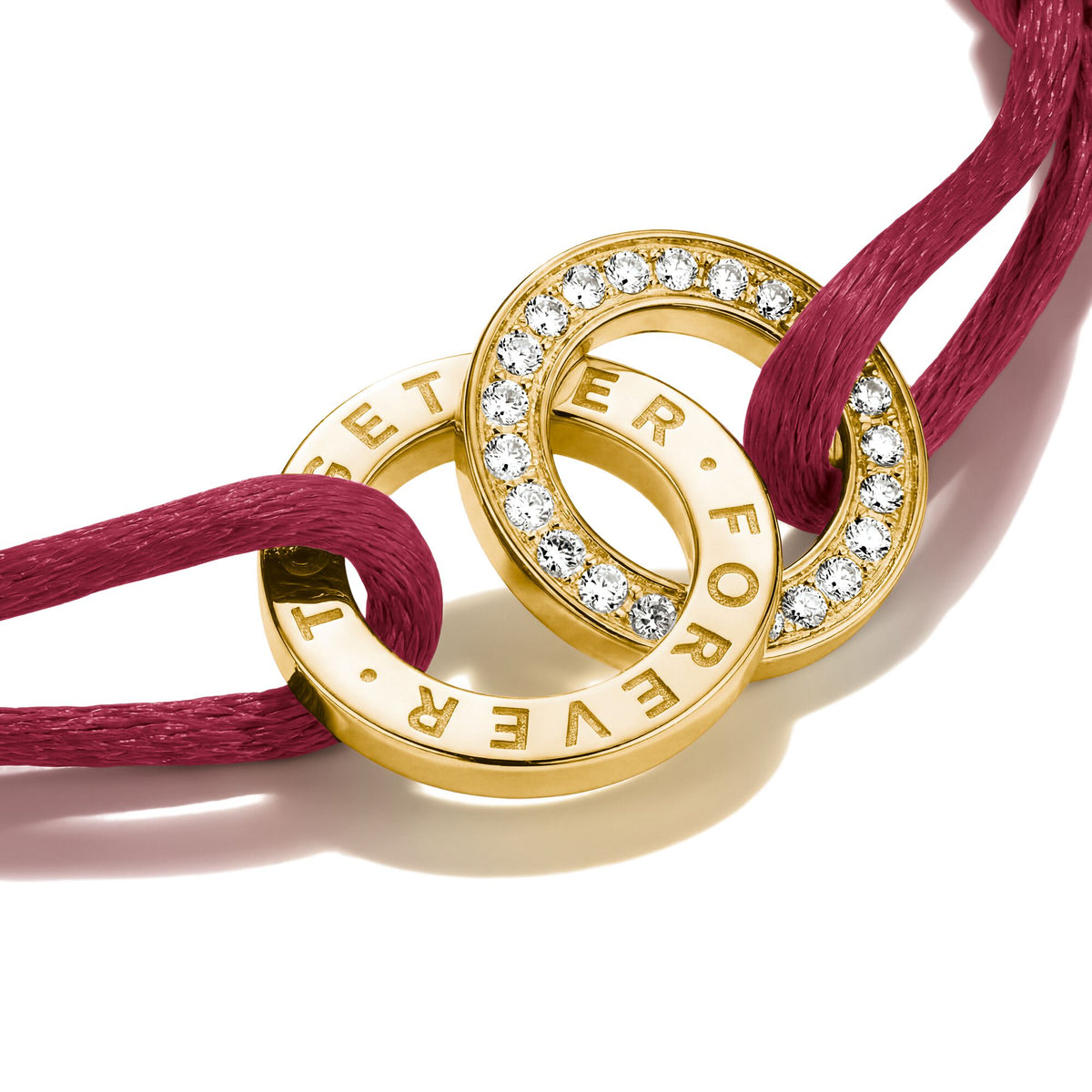 Thomas Sabo Textile bracelet Together red with zirconia TA2240MREY