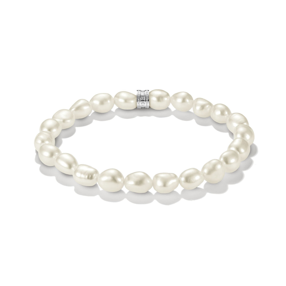 Thomas Sabo Stainless Steel Freshwater Pearl Bracelet TA2255SWH-16 front packshot