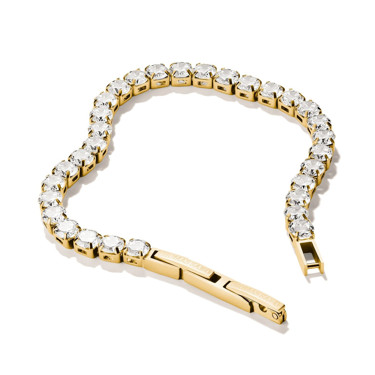 Thomas Sabo Gold-Tone Stainless Steel Tennis Bracelet with White Zirconia TA2259SY-16 view 2