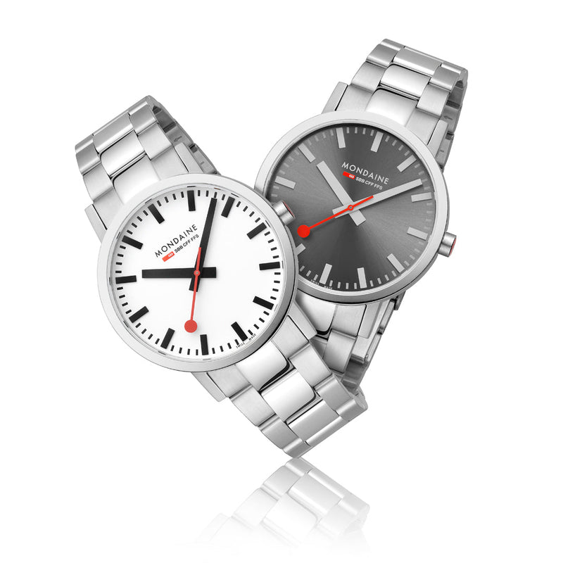 Mondaine Classic White Dial Stainless Steel Bracelet 40mm Watch A660.30360.11SBJ