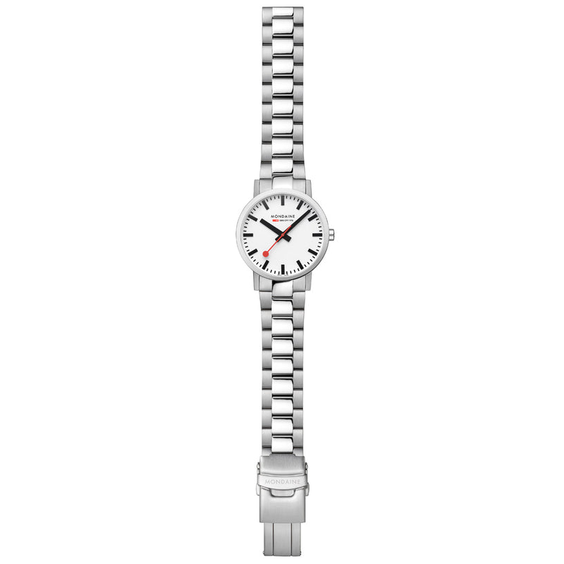 Mondaine Classic White Dial Stainless Steel Bracelet 40mm Watch A660.30360.11SBJ