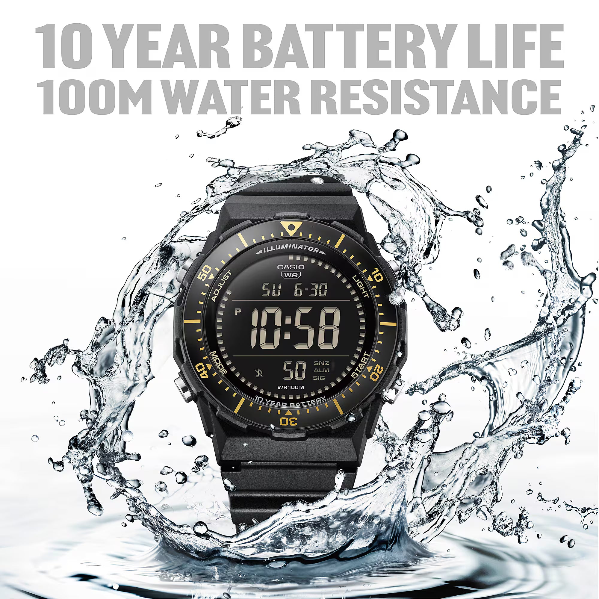 Casio Digital Black Resin Band Men's Watch AE1700H-1B