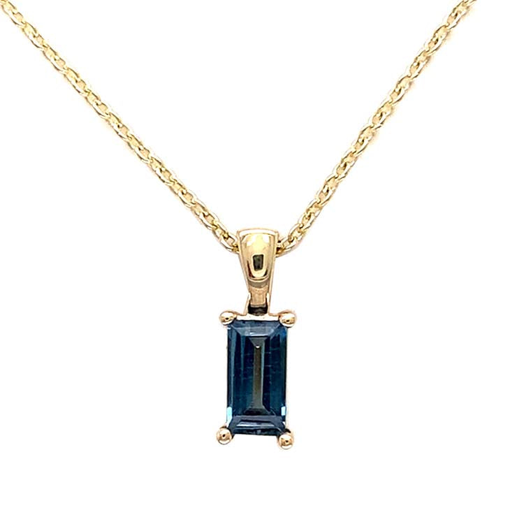 London Blue Topaz 45cm Necklace in 9K Yellow Gold