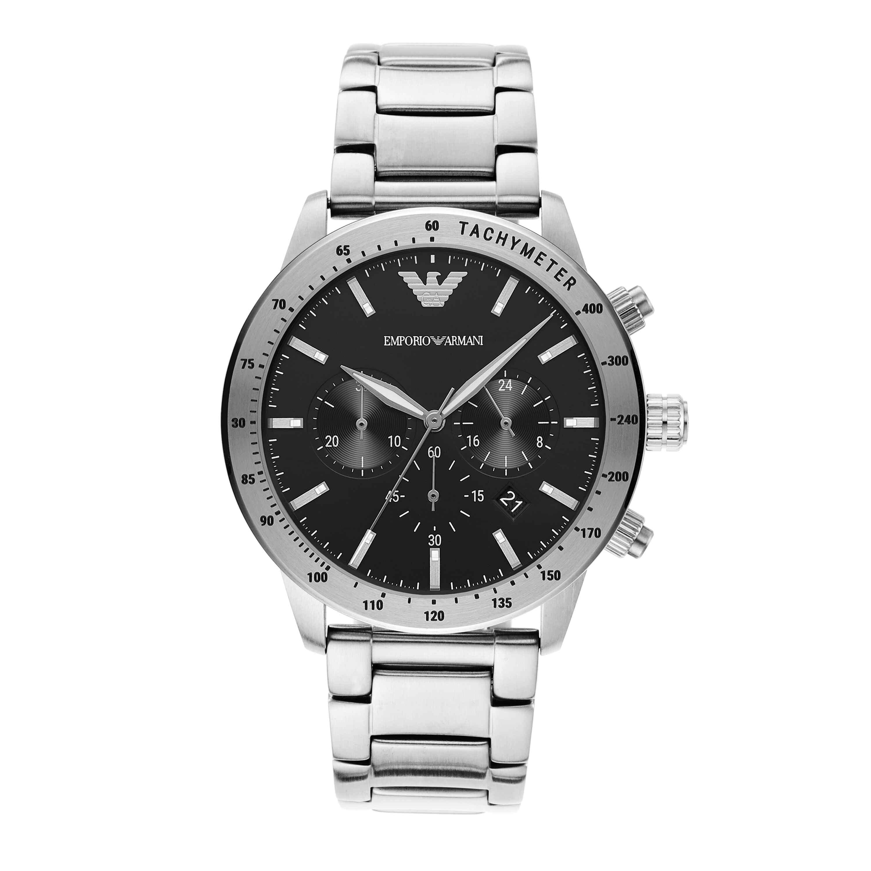 Emporio Armani Black Dial Stainless Steel Watch AR11241