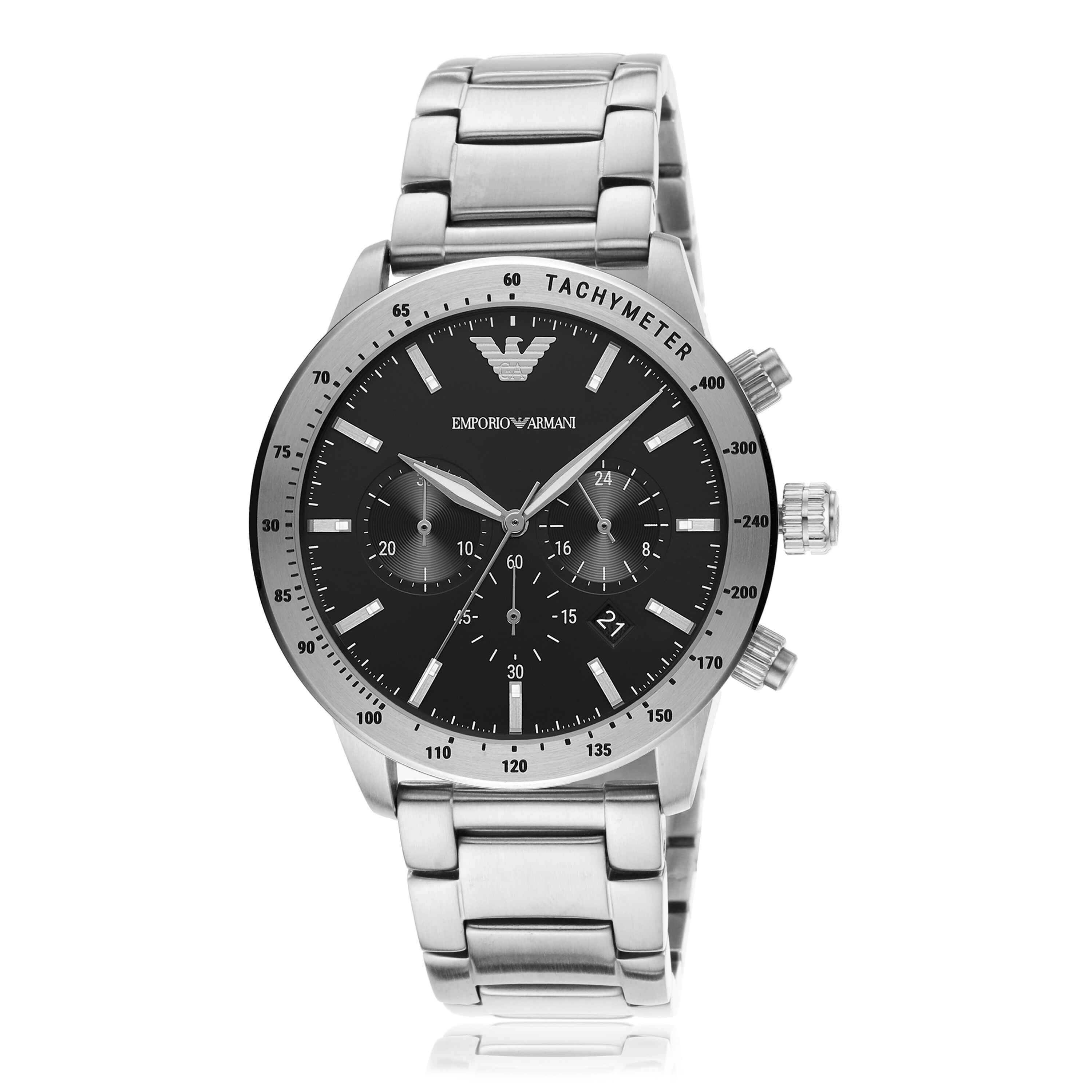 Emporio Armani Black Dial Stainless Steel Watch AR11241