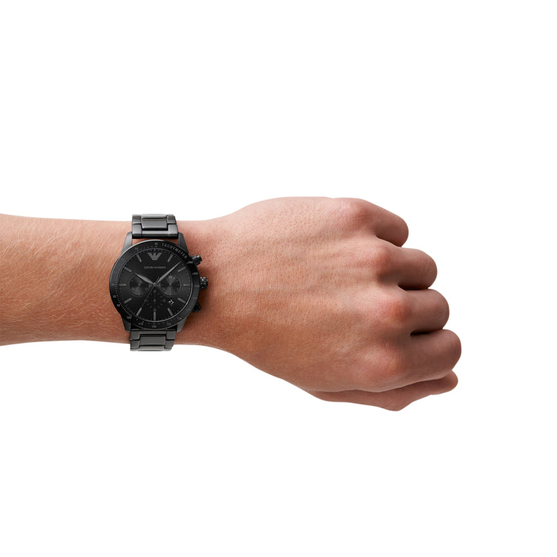 Emporio Armani Black Chronograph Stainless Steel Watch AR11242