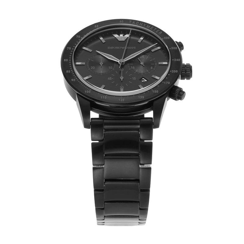 Emporio Armani Black Chronograph Stainless Steel Watch AR11242