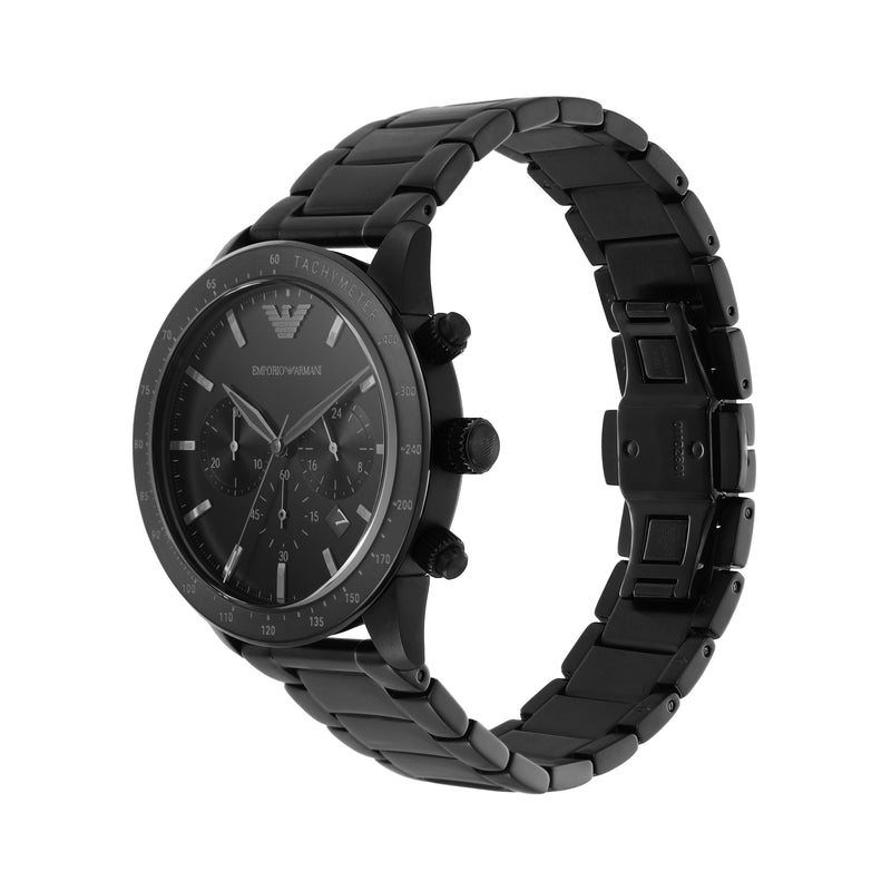 Emporio Armani Black Chronograph Stainless Steel Watch AR11242