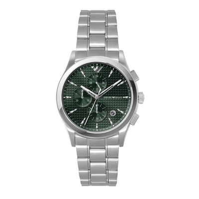 Emporio Armani Green Sunray Dial Silver Stainless Steel Watch AR11529