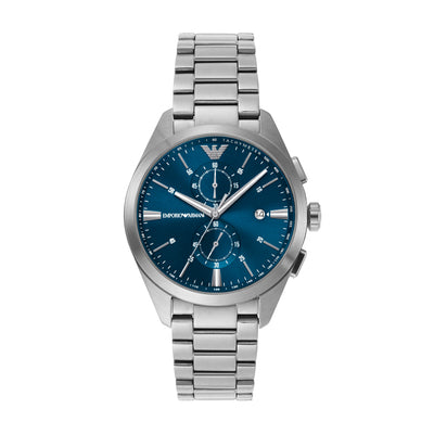 Emporio Armani Stainless Steel Blue Dial Chronograph Men's Watch AR11541