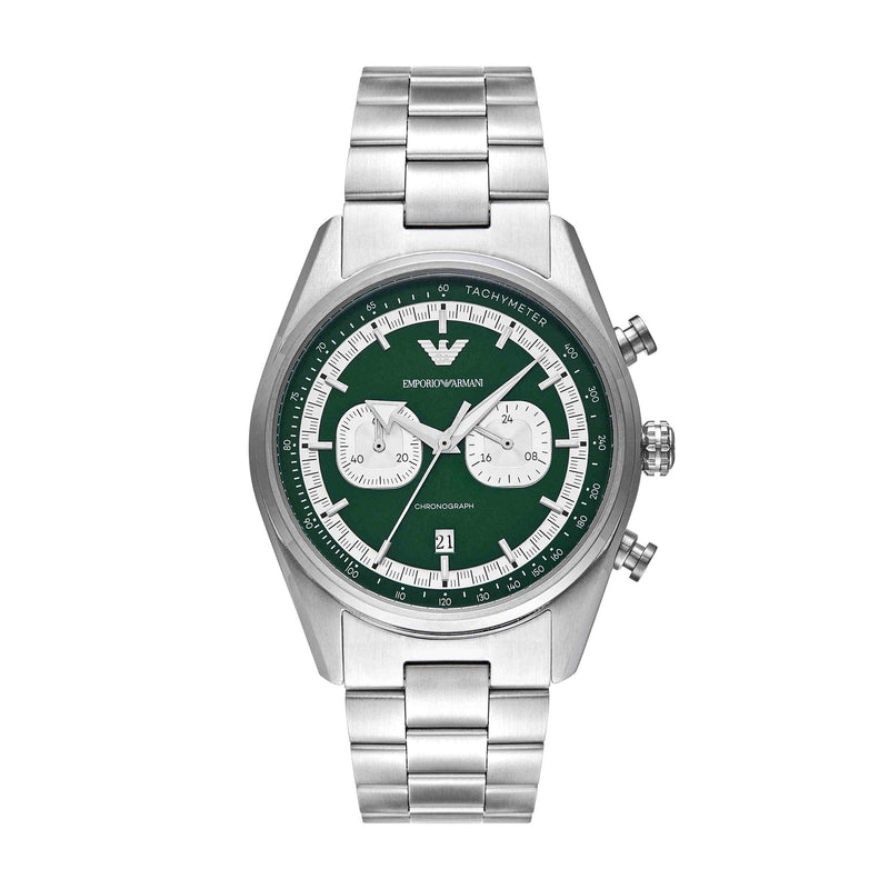 Emporio Armani Silver Chronograph Stainless Steel Watch AR11637