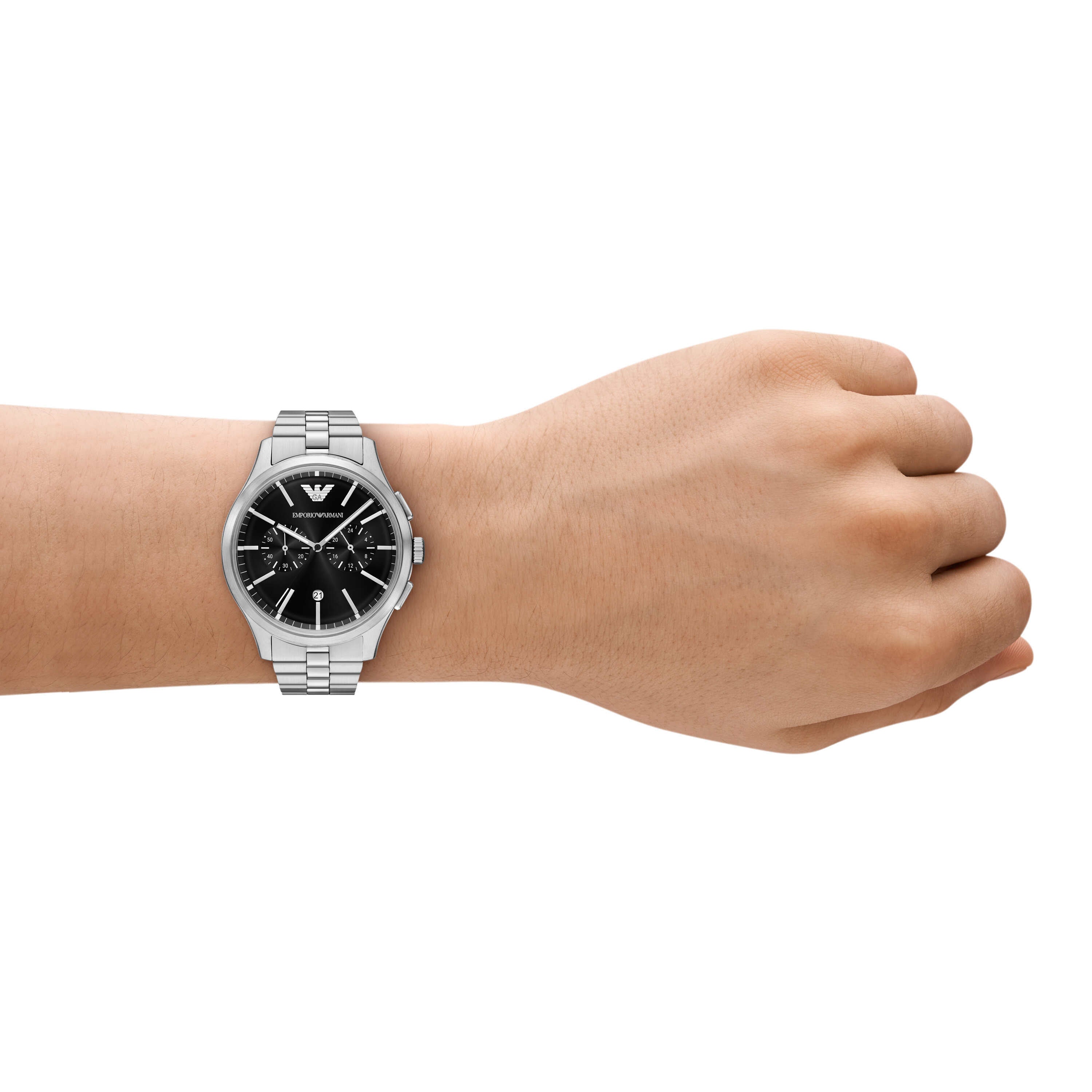 Emporio Armani Black Dial 42mm Stainless Steel Men's Watch AR11691