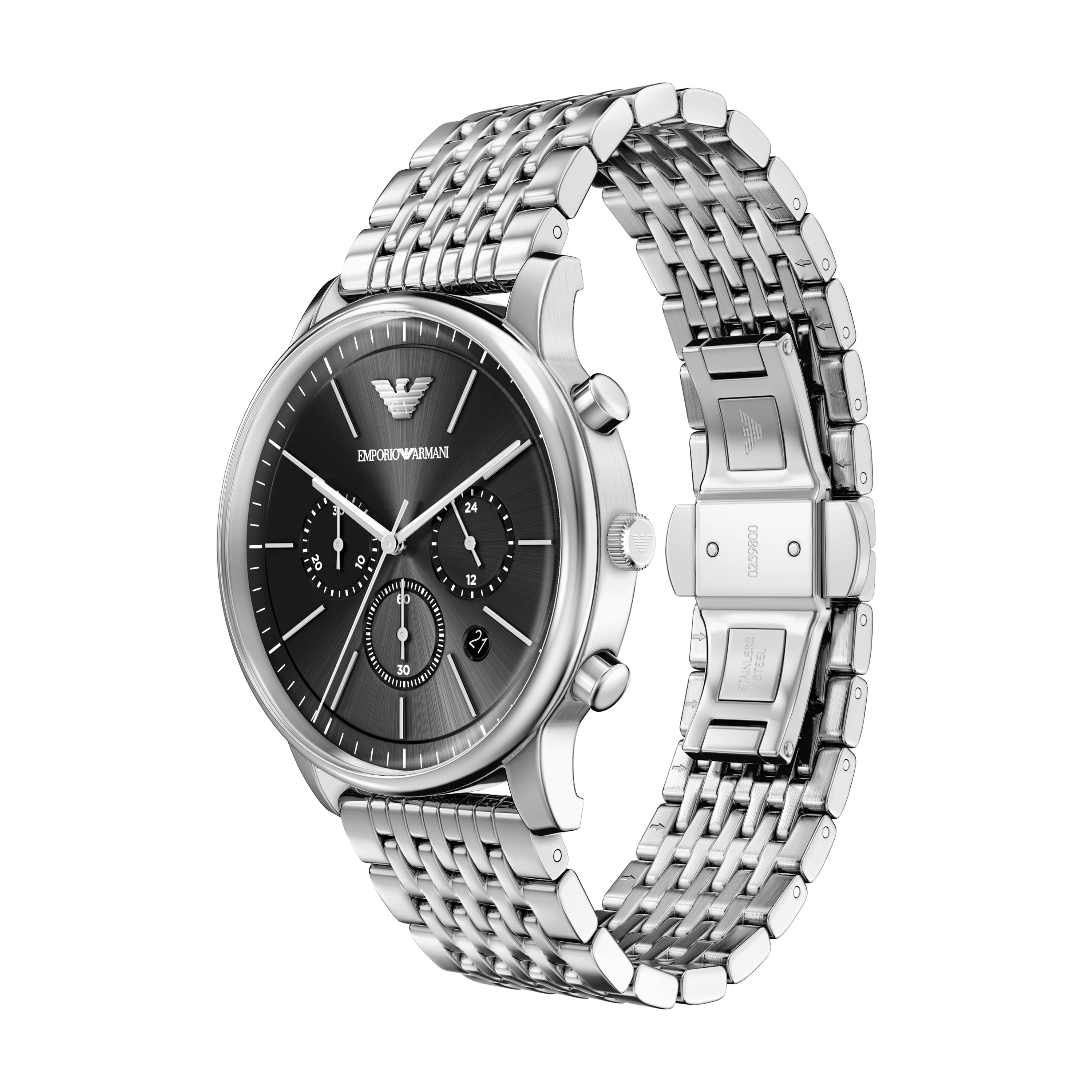Emporio Armani Black Dial Stainless Steel Watch AR11772