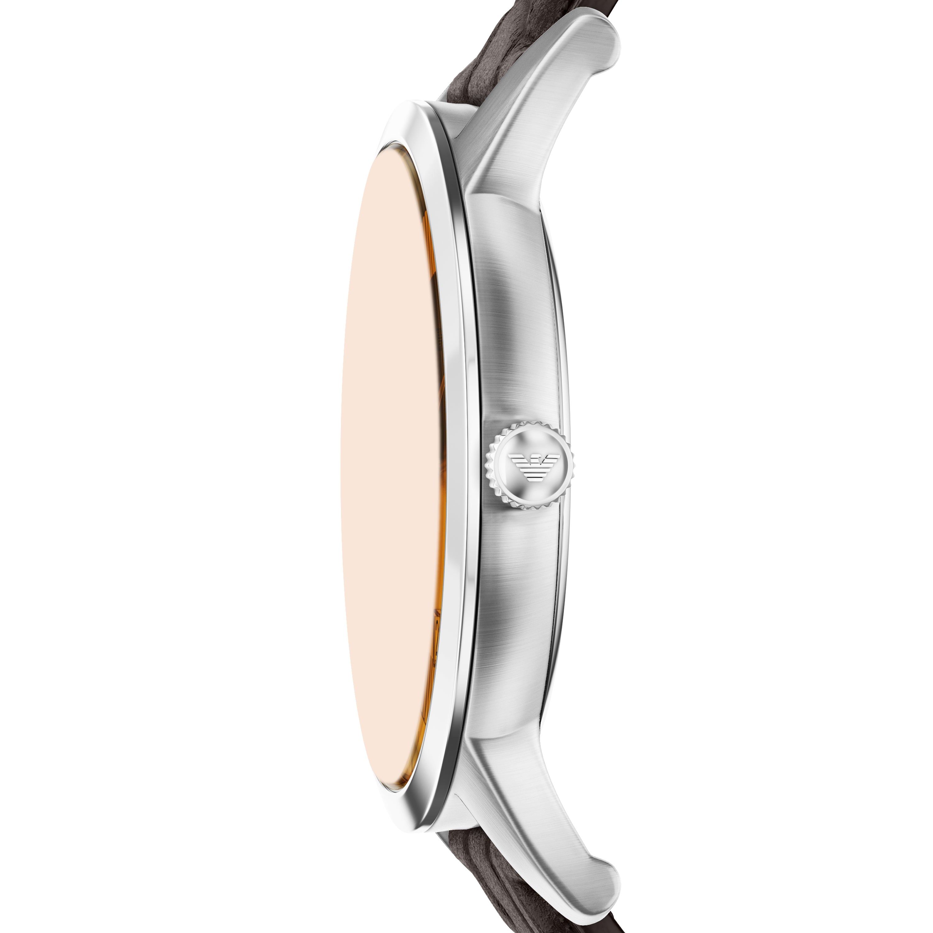 Emporio Armani Gold Dial Brown Leather Strap Watch AR11783