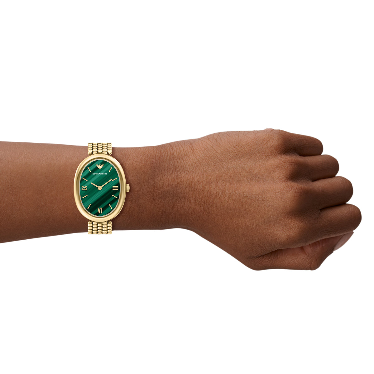 Emporio Armani Sinfonia Malachite AR11842 on the wrist