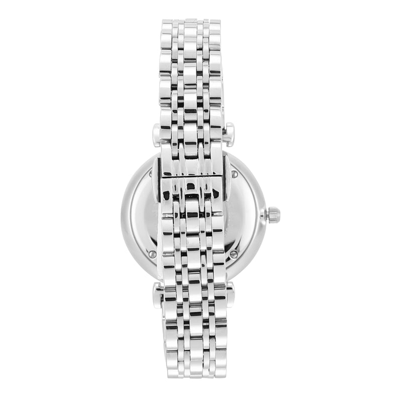 Elegant Armani Silver Stainless Steel Watch with Mother-of-Pearl Dial AR1908