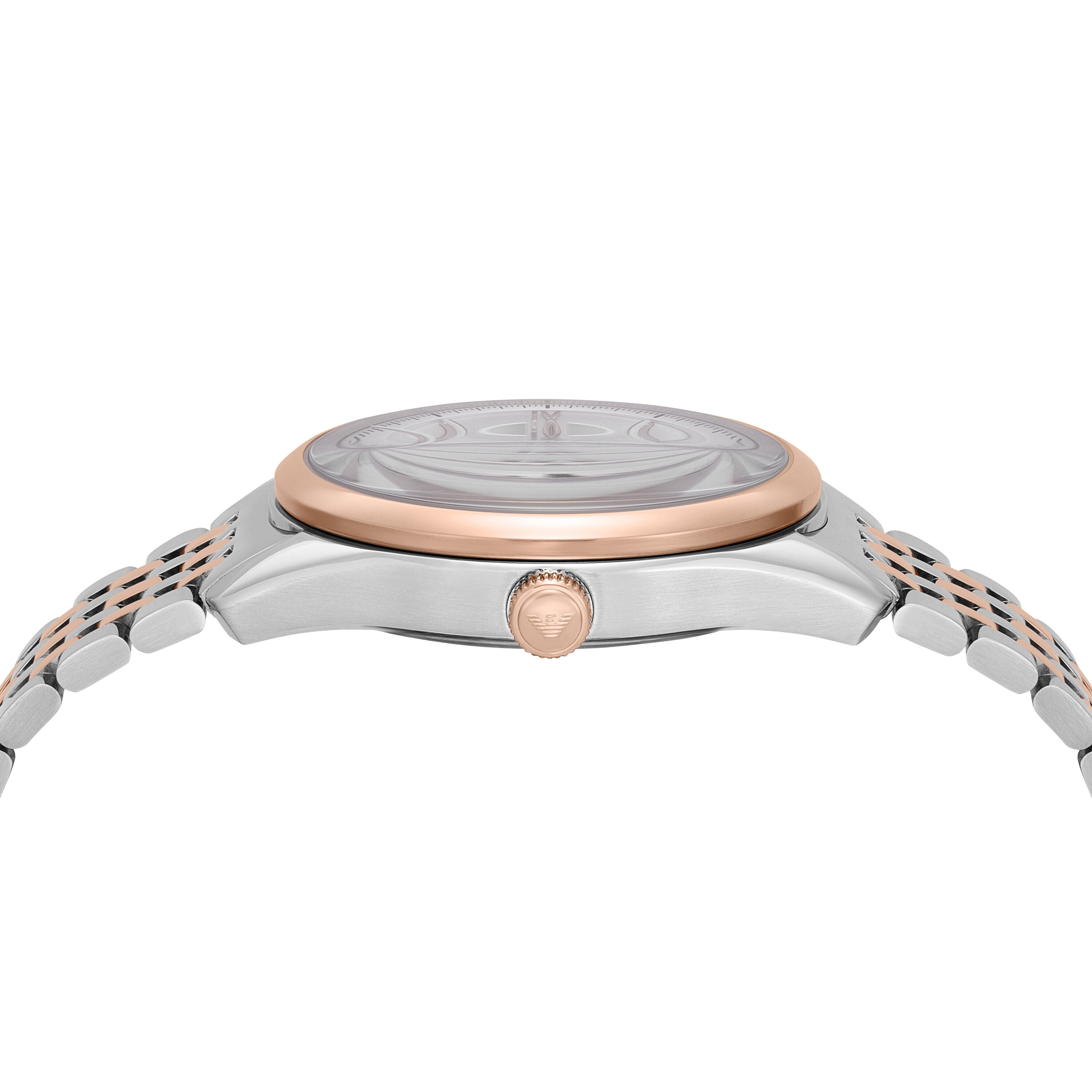 Armani Automatic Two Tone Stainless Steel Silver Dial Watch AR60092