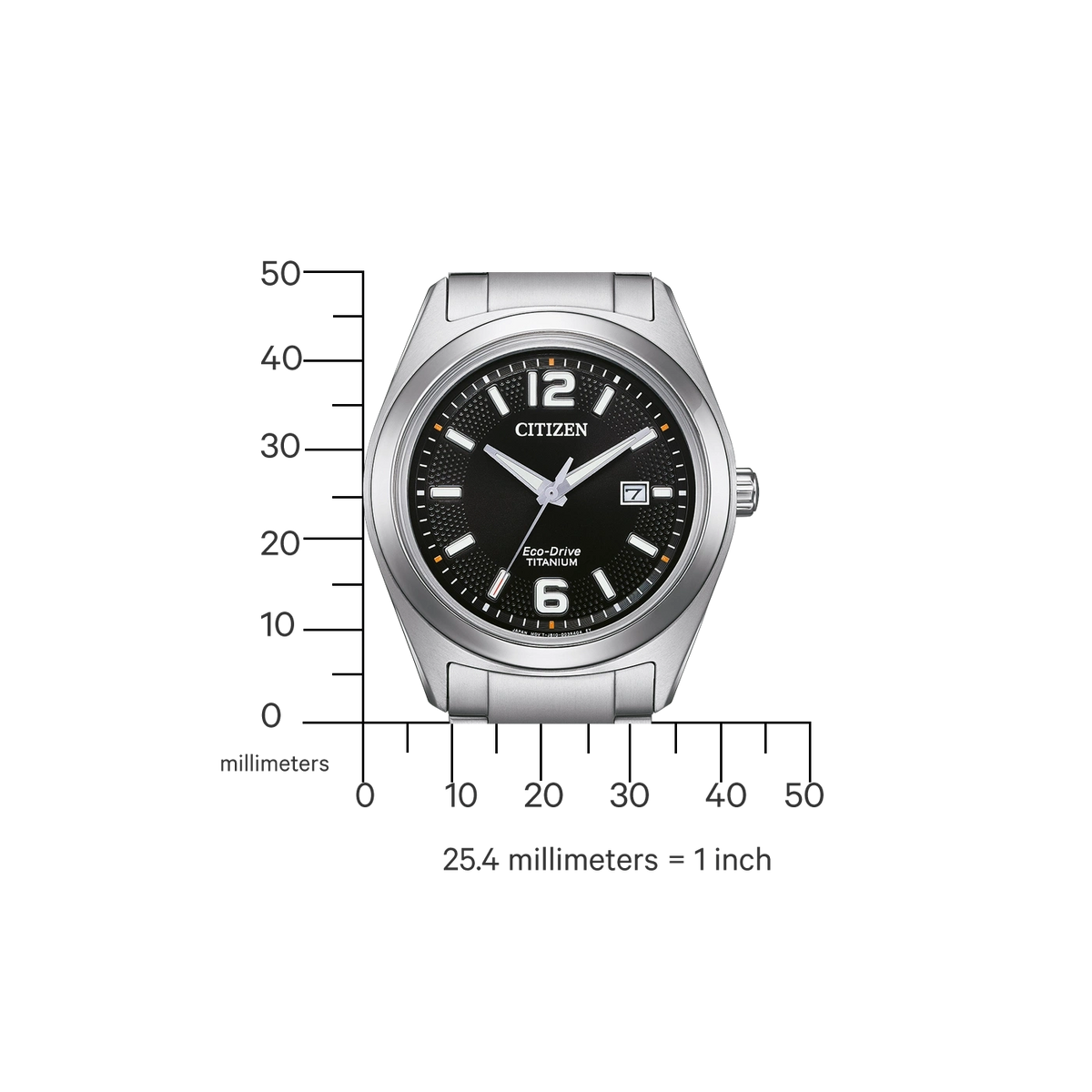 Citizen Super Titanium AW1641-81E men's watch black dial silver titanium bracelet case back