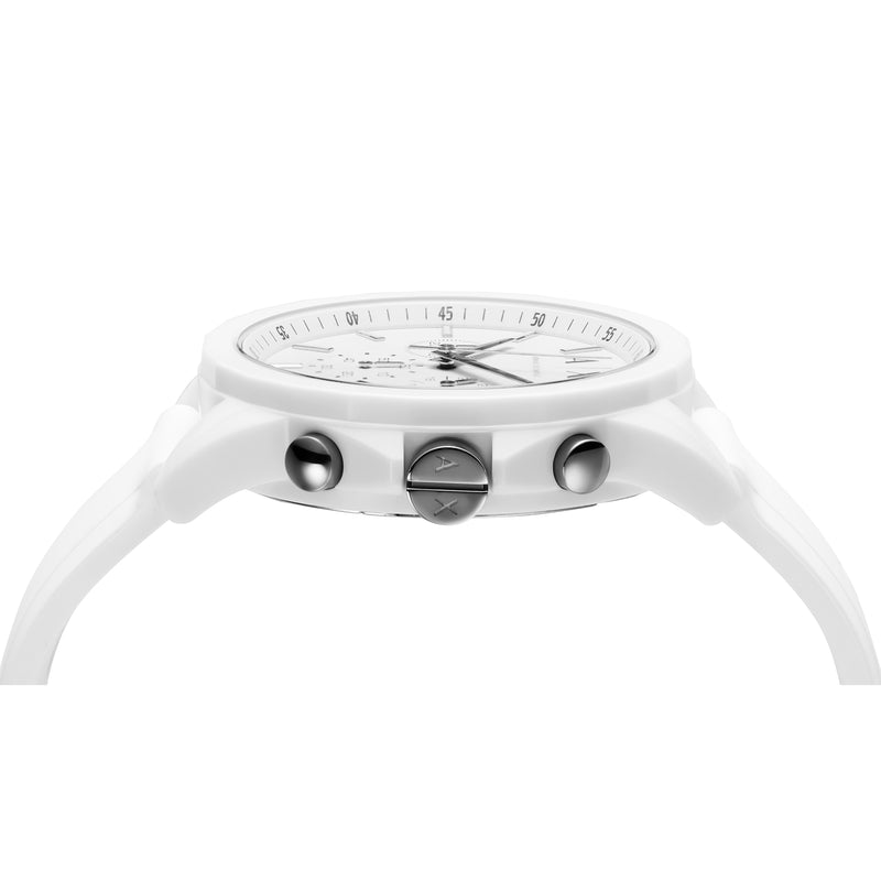 Armani AX1325 Luxe Chronograph White Rubber band AX1325
