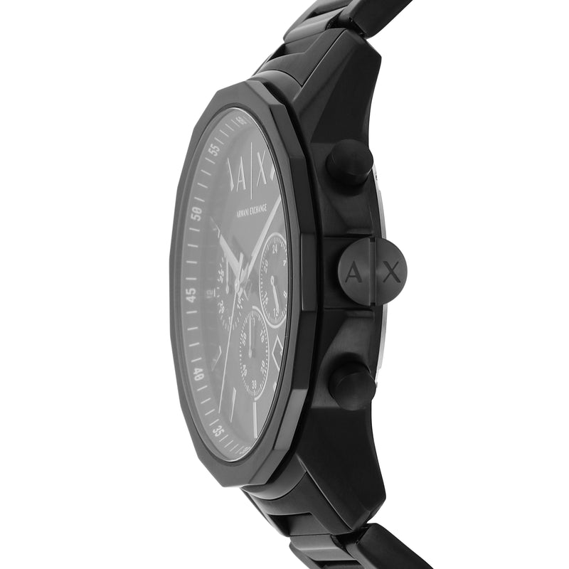 Armani Timeless Black Stainless Steel Chronograph Watch AX1722