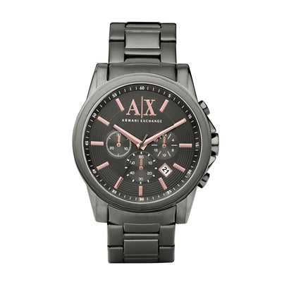 Armani Exchange Mens Chronograph Watch Gunmetal Dial AX2086