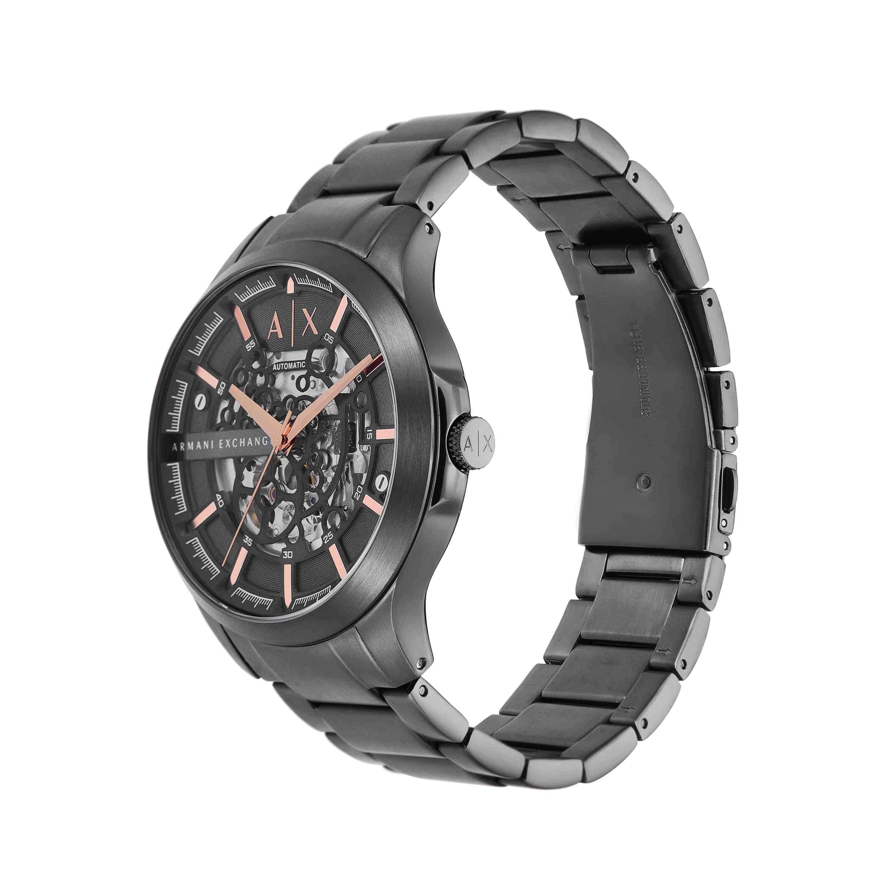 Armani Exchange Automatic Gunmetal Stainless Steel Watch AX2458