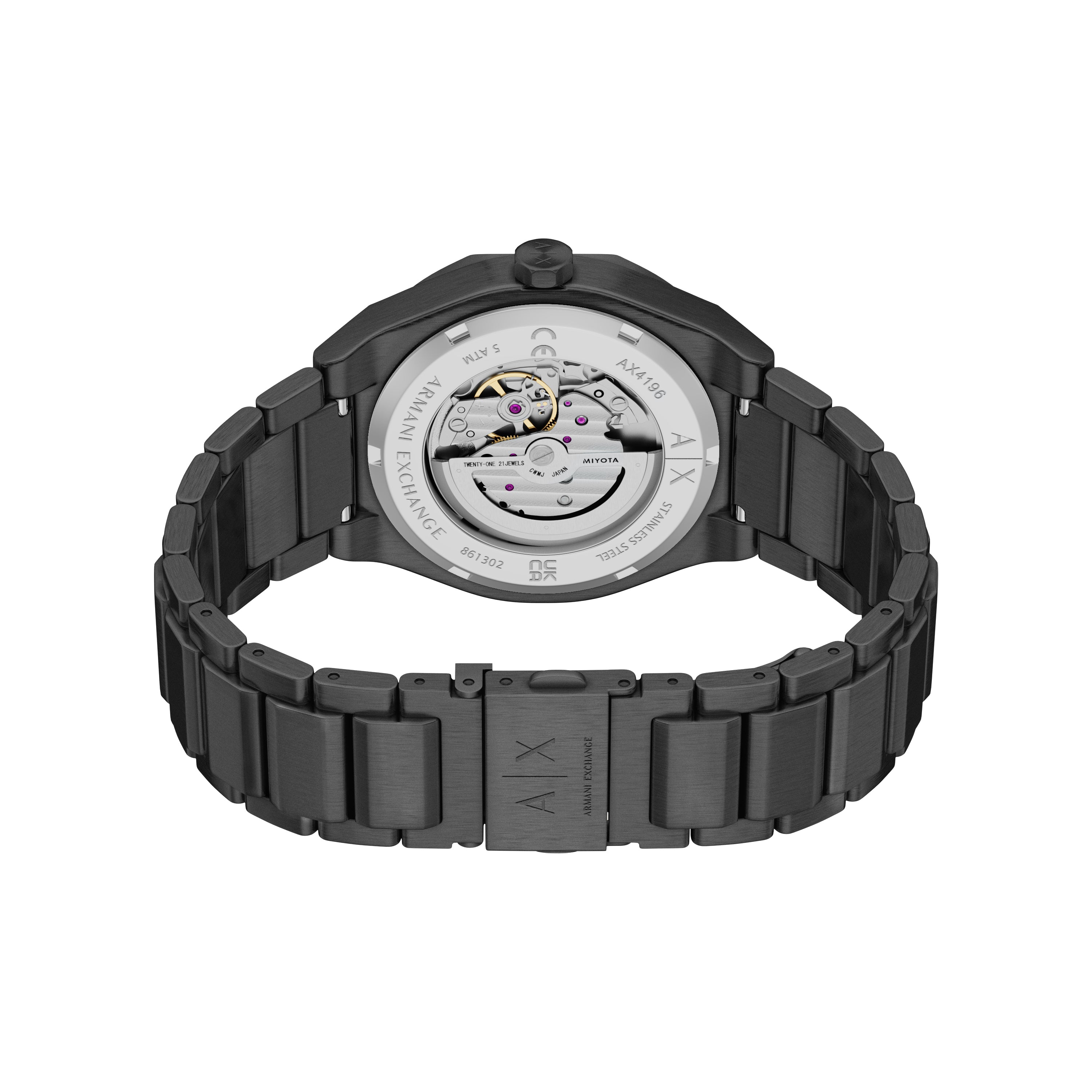 Armani Exchange  Sync Automatic Black Stainless Steel Watch AX4196