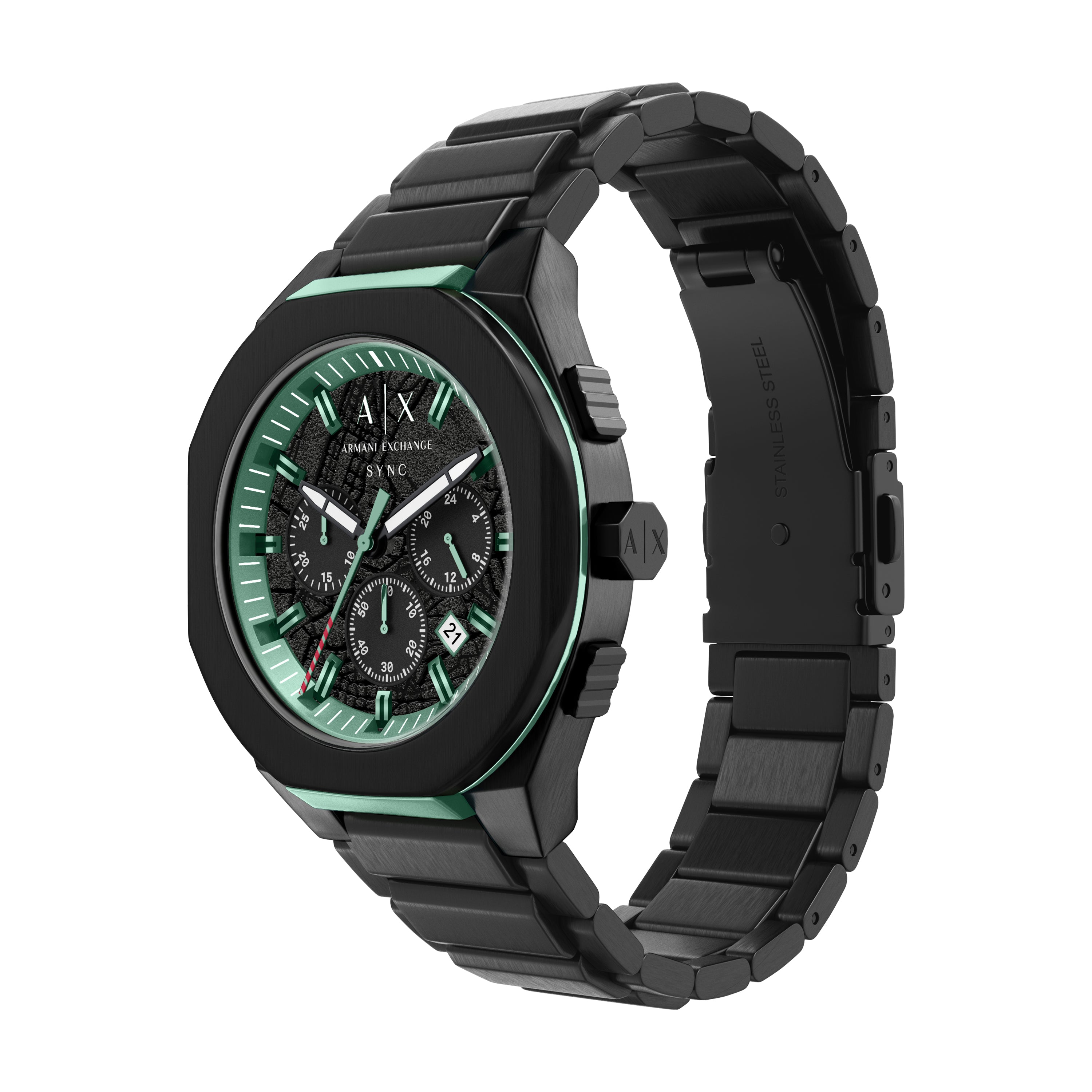 Armani Exchange Sync NYC Chronograph Black Stainless Steel Watch AX4294