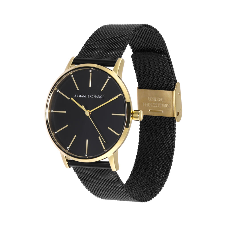 Armani Sophisticated Black Mesh Wristwatch for Modern Elegance AX5548